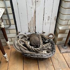 Basket of old ships ropes - film or theatre props