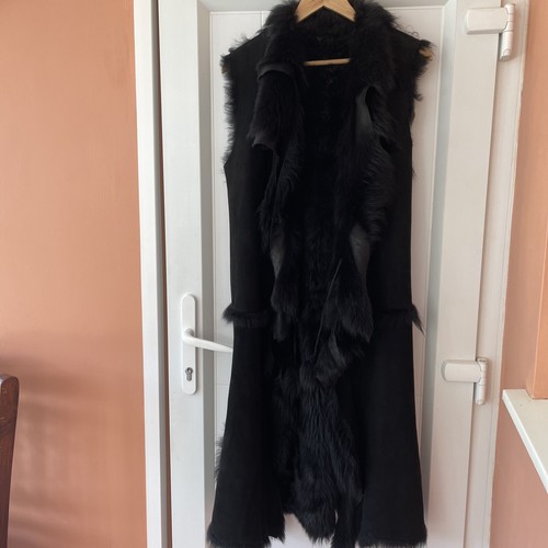 Shearling long gilet - shearling,