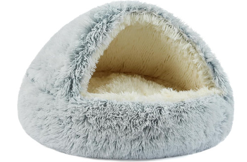 Fluffy dog cave bed 60cm - cave,