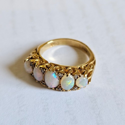 18ct gold opal and diamond
