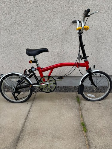 Brompton folding bike red 3 - folding, red.
