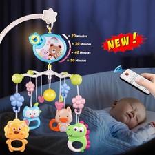 Baby Musical Crib Bed Bell Cot Mobile Stars Dreams Light Nusery Lullaby Toy Gift