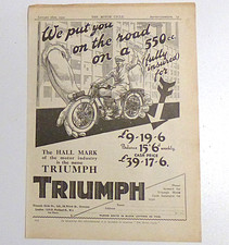 Vintage Motorbike Triumph Ad