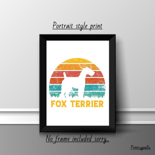 Fox terrier picture print - a4,