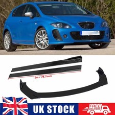 For Seat Ibiza Leon Mk2 Mk3 Black Front Bumper Lip Splitter Spoiler + Side Skirt
