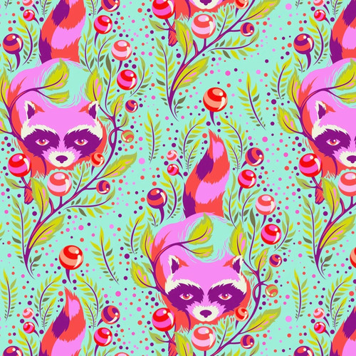 Oop tula pink racoon poppy - pink, in