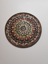 Vintage Bronze & Enamel Display Plate With Hanger - 19cm