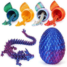 3D Printed Articulated Dragon Egg Crystal Dragon with Dragon Egg Fun Decor