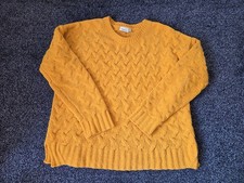 Ladies Next Yellow Chenille Knit Jumper Size Small