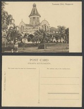 Singapore Old Postcard Teutonia Club for Germans, Goodwood Park Hotel Palm Trees
