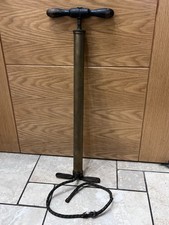 Vintage Dunlop No.2 Brass Motorcycle Automotive Car Stirrup Pump with Hose