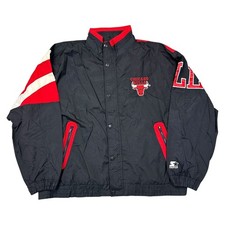 Vintage Starter Chicago Bulls NBA Jacket 90s Retro Red Black Mens XL