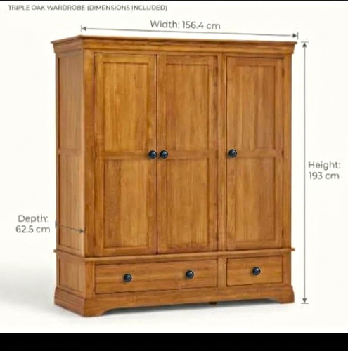 Solid oak triple - solid, with