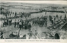 WWI German soldiers camping tents Belgium Mouland war postcard