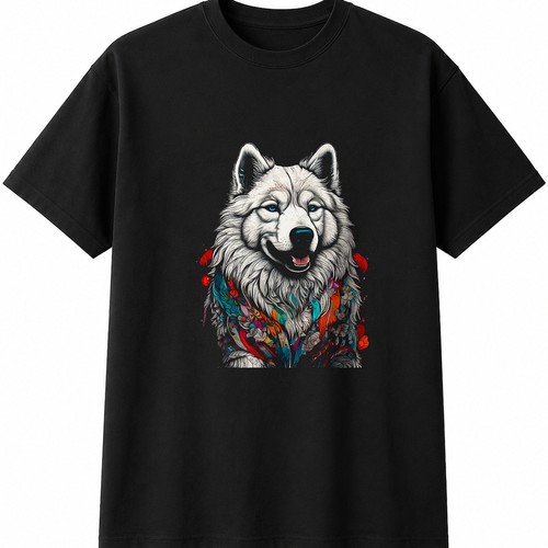 Tattoo samoyed glowing dog - samoyed,