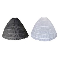 6 Hoop Bridal Gown Petticoat Adjustable Waist Full Bells Underskirt For Weddings