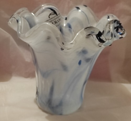 Murano art glass vase blue - art, and