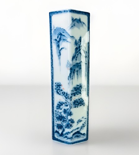 Vintage chinese hexagonal blue - hexagonal,