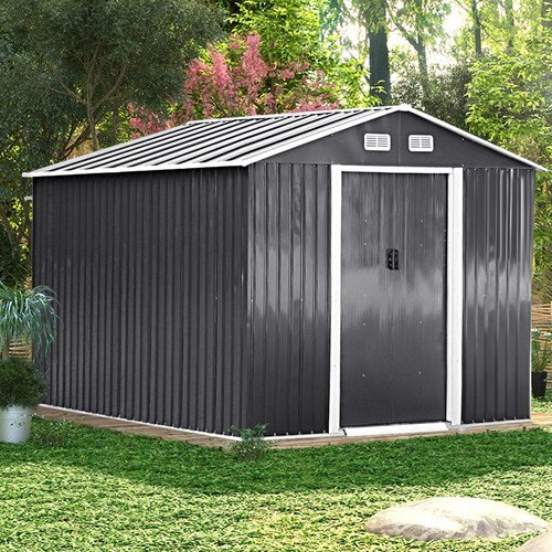 8x8ft garden shed metal apex - metal,