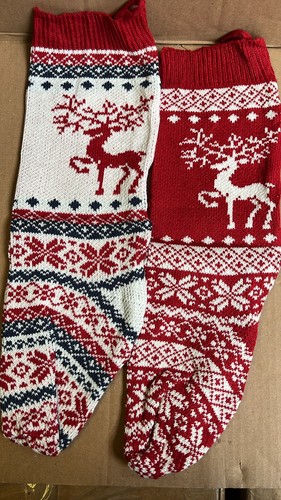 Knitted christmas stockings - knitted,