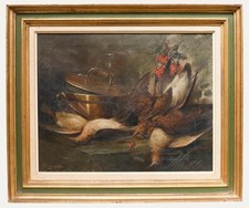 Julien Stappers (1875-960) - Framed Oil, Still Life with Woodcock