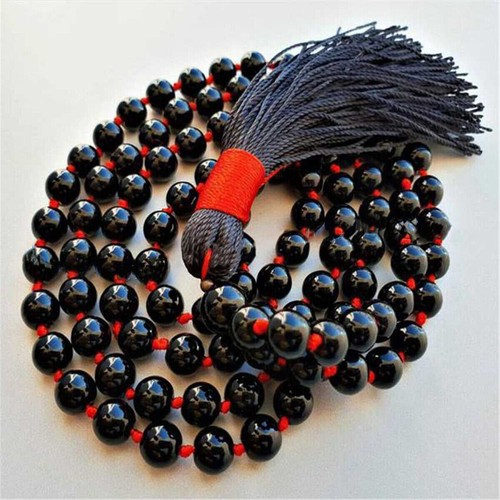 Black agate 108 prayer beads - agate,