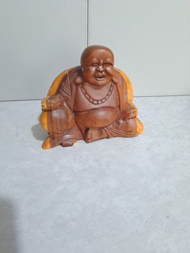 Hand carved wooden buddha - wooden,