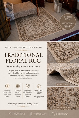 Luxury dolls house rug 12 - rug, 1:12