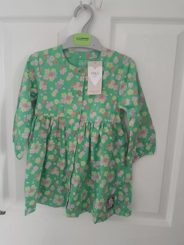Baby girls green floral dress - girls,