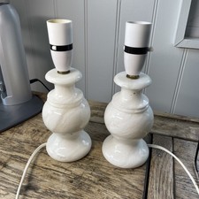 2 Genuine alabaster Lamp bases. Onyx. Marble. White