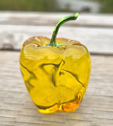 Yellow glass bell pepper - glass,