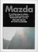 1974 Mazda car brochure: Mazda RX-3, RX-4, 818, 929, 1300, 1000 & B1600 pickup
