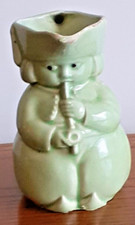 Burlington Ware-Sylvac Green Boy with a Pipe Height 13.8 cm
