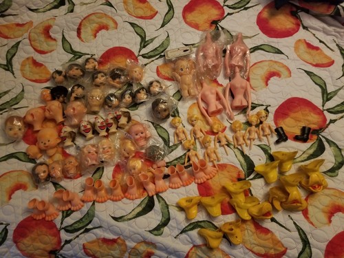 Vintage doll heads feet - doll,