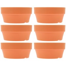 6 Pcs Shallow Plant Pots Indoor Square Cotta Flower Round