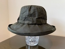 Ladies John Partridge Weatherproof Wax Hat, Dark Green, Medium, VGC