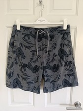 FAT FACE Floral Board Shorts Lined Swim Swimming Beach, Grey Navy - Men's W34
