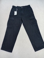 Zara Cargo Trousers 34R Black