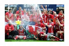 WALES RUGBY 2012 GRAND SLAM SQUAD AUTOGRAPH SIGNED PHOTO POSTER PRINT