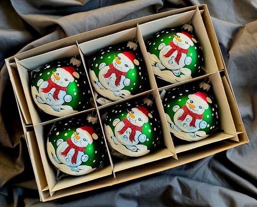 Hand painted glass - glass, set