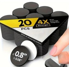 20 x Self Adhesive Magnetic Discs Black Craft Magnets for Decorating