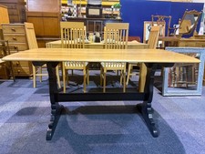 Ercol Solid Elm 5ft Refectory Dining Table 1960s Restored and Upcycled