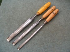 Three Patternmakers paring gouges, by W Marples, Sheffield.
