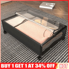 Extra Large Underbed Storage Box on Wheels Lid Under Bed Sofa Dustproof Organize