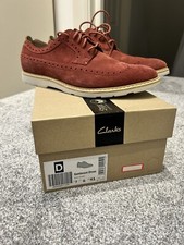 Clarks Gambeson Dress Shoes Rust Suede 
