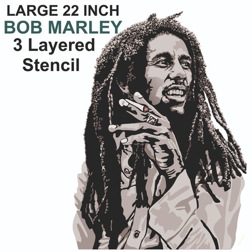 Bob marley portrait stencil - marley,