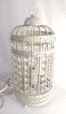 Hanging Lamp Birdcage Design Table Lamp Lantern Metal & Shabby Chic Crystal 30cm