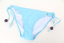 SWEATY BETTY Women's Swimwear S Blue Bikini Bottom Side Tie Beaded Stretch Fit *
