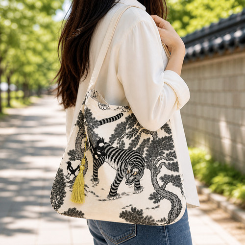 Korean tiger magpie tote - korean, bag