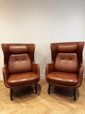 Fritz Hansen Ro Easy Chairs - Brown Leather - Amazing Condition